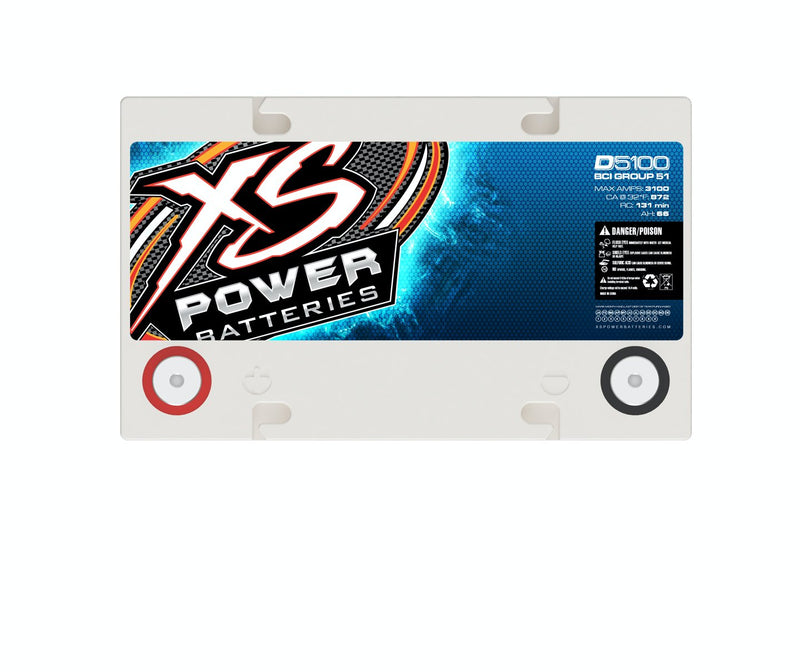 XS Power 12V 3,100 Amp AGM High Output Battery w/ M6 Terminal Bolt - D5100
