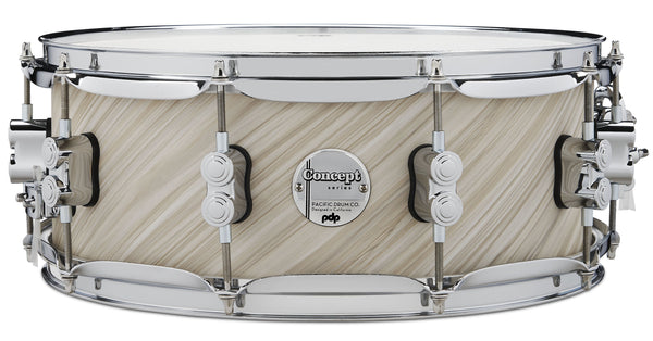 PDP Concept Maple 5.5x14 Snare Twisted Ivory Finish Ply w/ Chrome Hardware