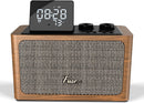 Fuse Zide Vintage Retro LCD Alarm Clock Radio Bluetooth Speaker - Brown