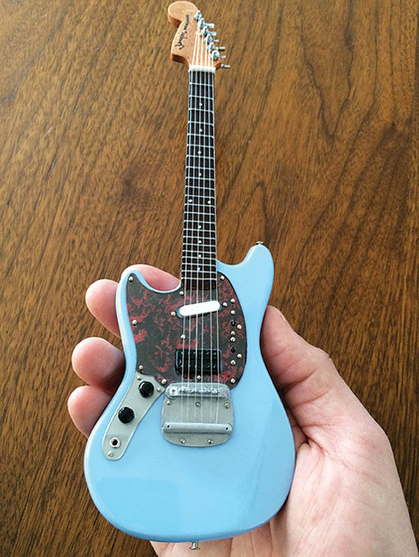 Axe Heaven Fender Mustang Solid Blue Mini Guitar Replica - FM-001
