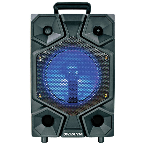 SYLVANIA SPA081-C 8" Bluetooth Tailgate Speaker w/ FM Radio LED Lighting & Mic