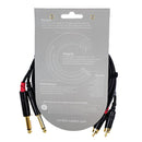 Cordial Cables 3' Unbalanced Twin Cable - 1/4" Mono to RCA - CFU0.9PC