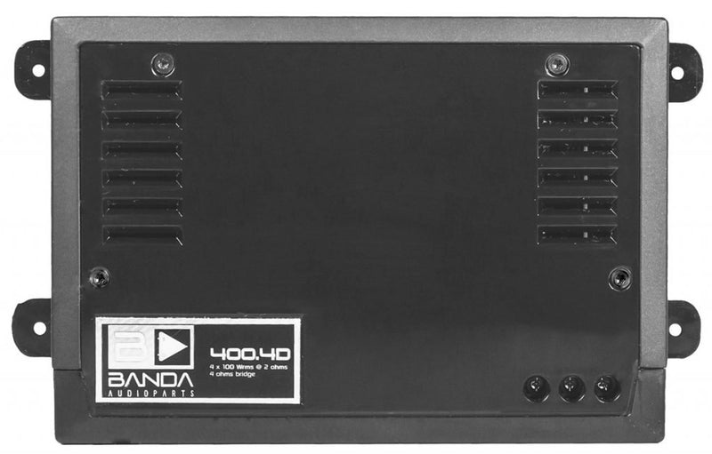 Banda Four Channel 100 Watts Max 2 Ohm Car Audio Amplifier - Black - 400.4BLACK