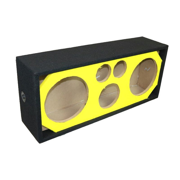 DeeJay LED Dual 10" Woofers w/ 2 Tweeters & 1 Horn Speaker Enclosure -  Yellow