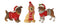 Winter Dog Figurine with Hat and Sweater Accent (Set of 6)