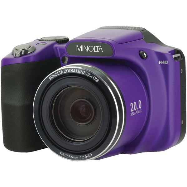 Minolta 20.0-Megapixel 1080p HD Wi-Fi Bridge Camera w/ 35x Zoom Purple MN35Z-P