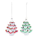 Glass Christmas Tree Ornament with Colored Lights String (Set of 12)