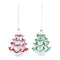 Glass Christmas Tree Ornament with Colored Lights String (Set of 12)
