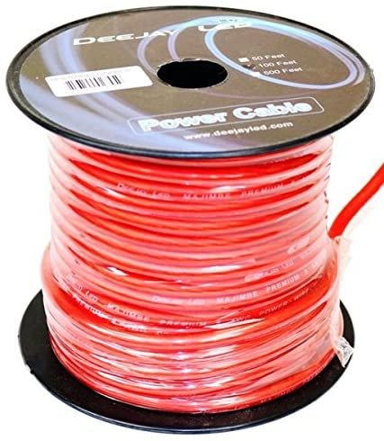 DEEJAY LED 8-Gauge 100 Foot Red Copper Stranded Power Cable - TBH8100REDCOPPER