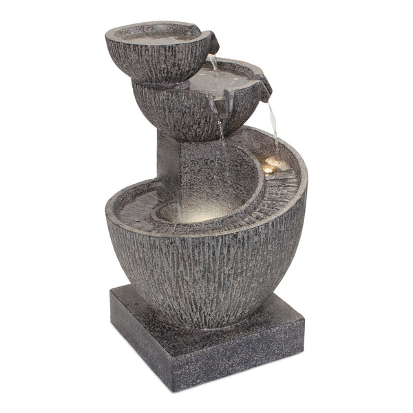 Stone Cascading Bowl Fountain 26"H