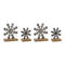 Metal Snowflake on Wood Base (Set of 6)