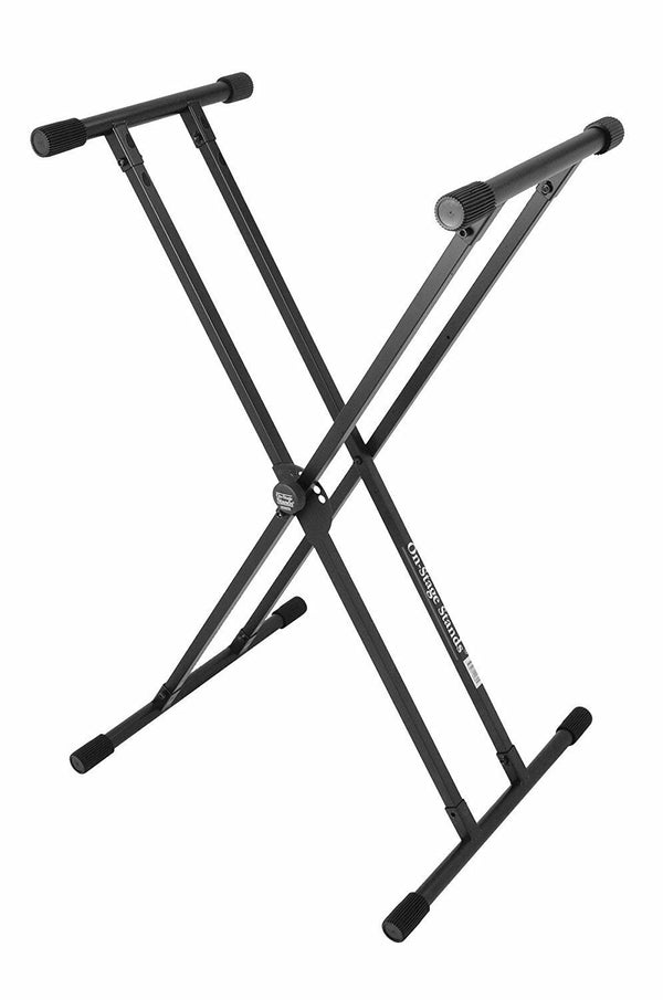 On-Stage Keyboard Stand Black Adjustable Double Braced X-Style Electronic Piano Metal