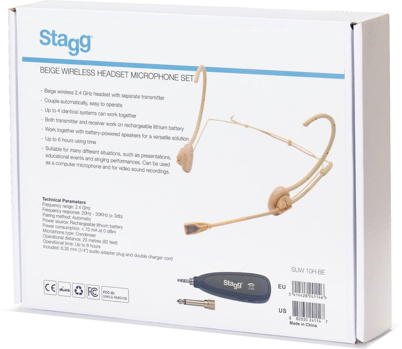 Stagg Wireless Headset Microphone Set - Beige - SUW 10H-BE