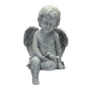 Sitting Cherub Angel Figurine with Bird Accent (Set of 2)