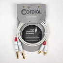 Cordial 5' Unbalanced Twin Cable - 1/4″ to RCA - White - CFU1.5PC-SNOW