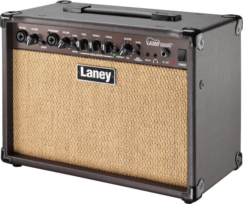 Laney 30 Watt Acoustic Guitar Combo Amp w/ 2x6" Woofers & Chorus/Reverb - LA30D