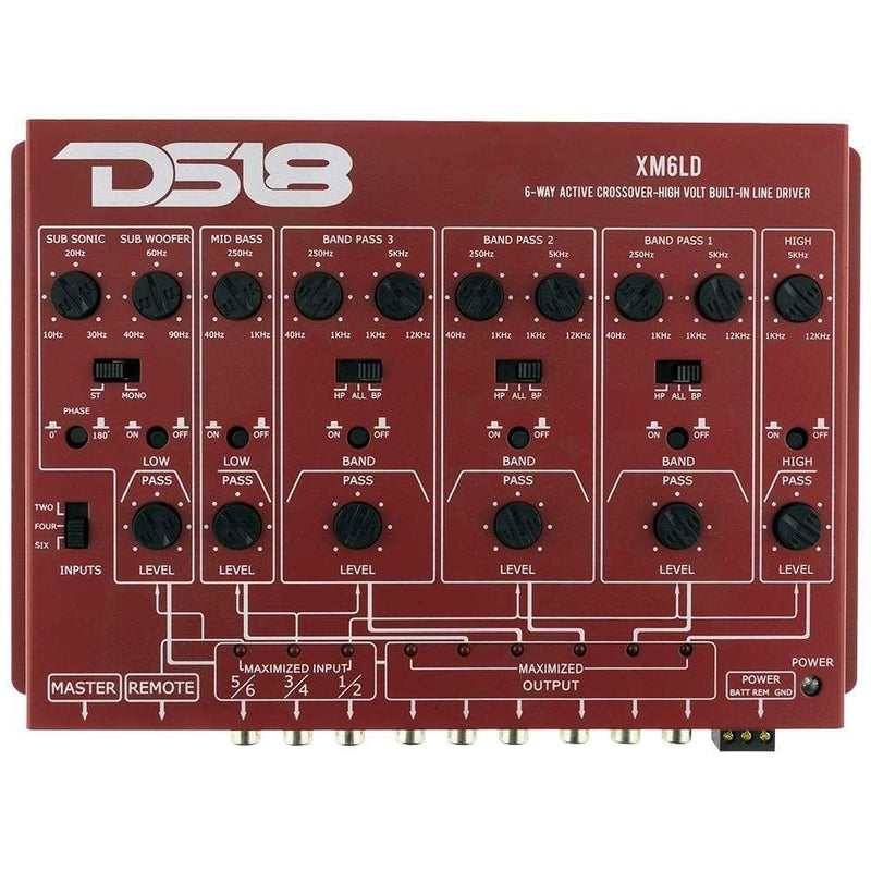 DS18 6-Way Active Crossover with Remote Subwoofer Control - XM6LD