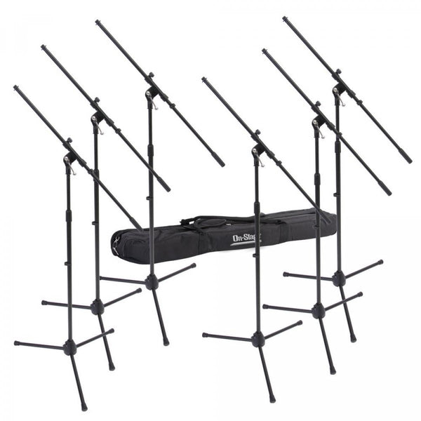 On-Stage Six Euro Boom Mic Stands with Bag - MSP7706