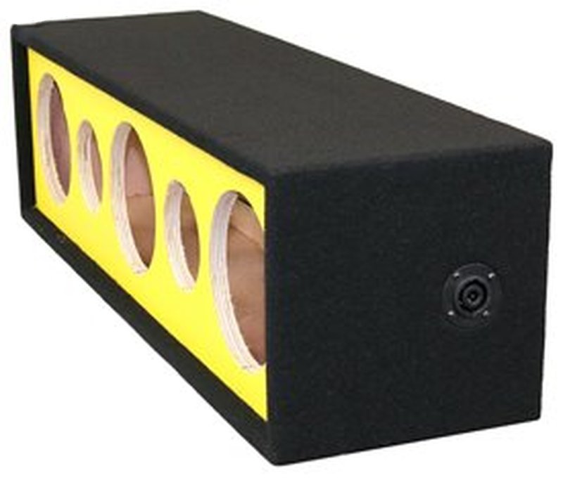 DeeJay LED 10" Side Speaker Enclosure w/ 3 Horn & 2 Tweeters Ports - Yellow