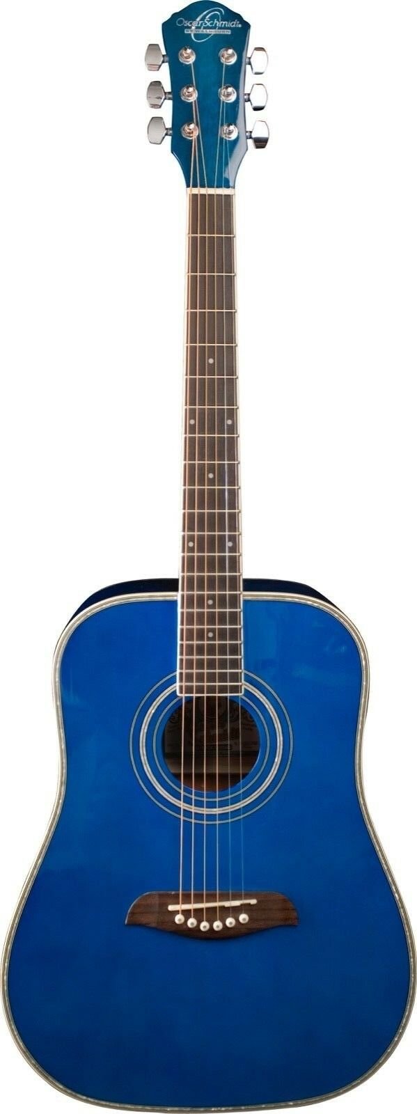 Oscar Schmidt OGHS 1/2 Size Dreadnought Acoustic Guitar Trans Blue  - OGHSTBL