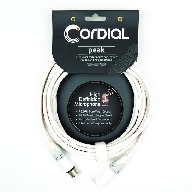 Cordial 8' XLR Microphone Cable Male to Female - Snow White - CXM25FM-SNOW