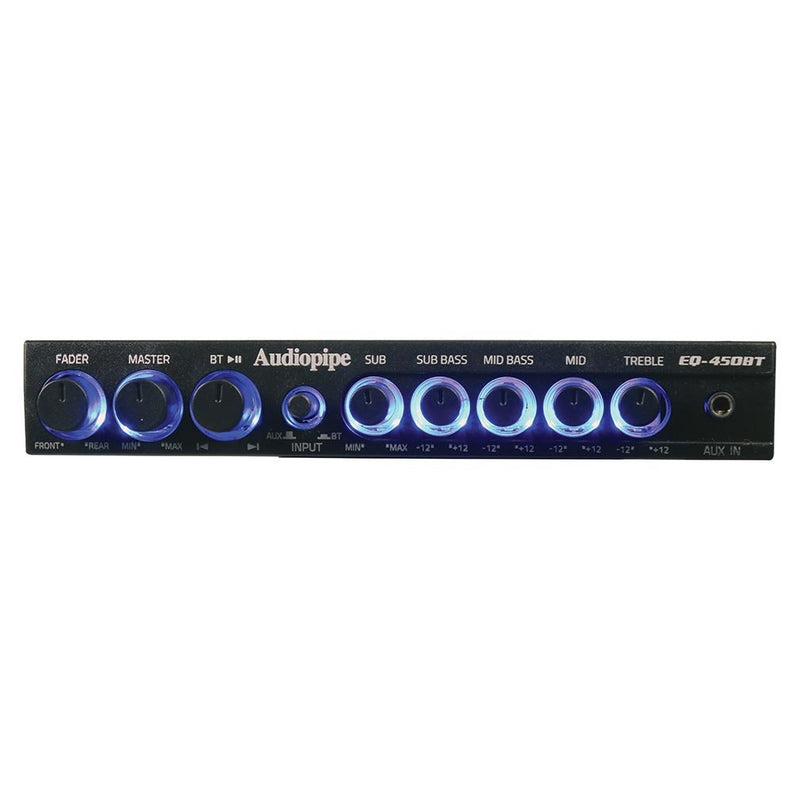 Audiopipe 4 Band Wireless Streaming Graphic Band Equalizer w/Bluetooth EQ-450BT