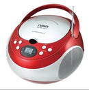 Naxa Portable CD Player with AM/FM Radio (Red) - NPB251RD