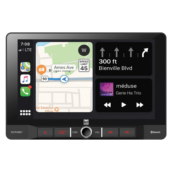 Dual 1-DIN 9" Touchscreen Digital Media Receiver w/ Android & Apple CarPlay