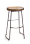 Industrial Wood Bucket Seat Stool 30"H