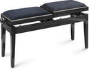 Stagg Black Velvet Twin Piano Bench w/ Adjustable Height - PB245 BKP VBK