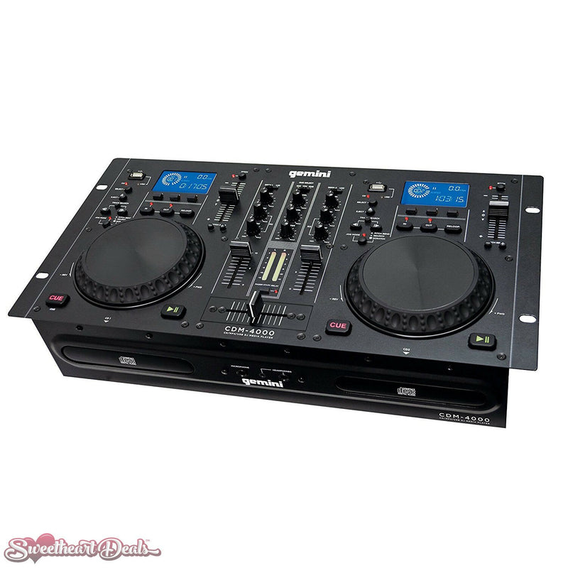Gemini CDM-4000 Professional Audio CD/MP3/USB DJ Media Player Mixer Console