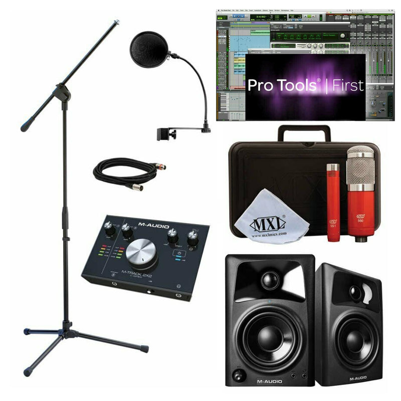 Home Recording M-Audio M-Track Studio Recording Bundle with Pro Tools First