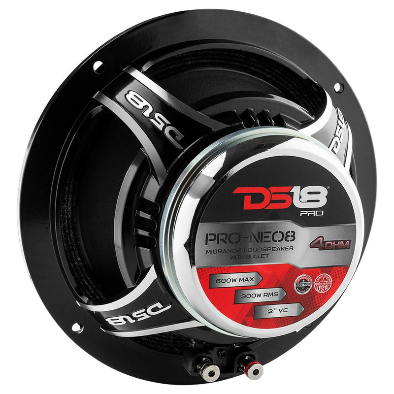 DS18 PRO-NEO8 8" 600 Watt Max 4 Ohm Neodymium Mid-Range Loudspeaker