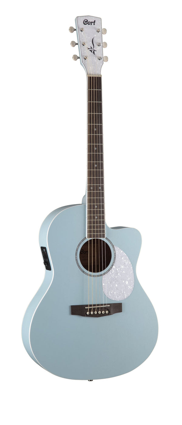 Cort JADECLASSICSKOP Jade Series Acoustic Electric Cutaway Guitar - Sky Blue