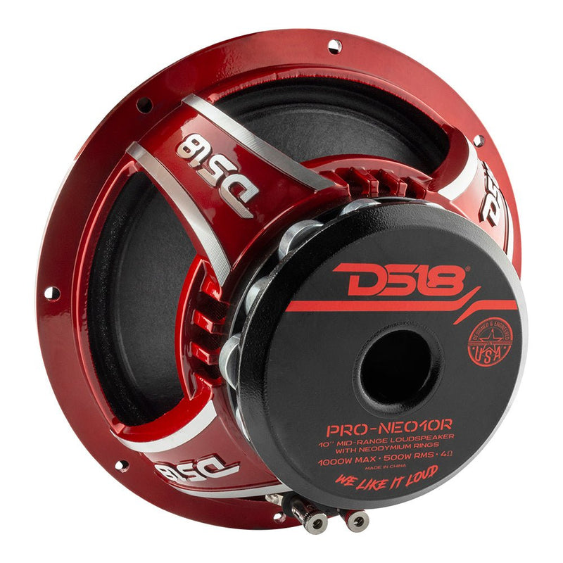 DS18 PRO-NEO10R 10" Neodymium Mid-Range Loudspeaker 1000 Watts 4-Ohm