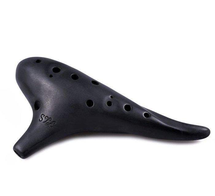 STL Ocarina 12-Hole Tenor Ocarina “Aria” - Black - ARIABLACK