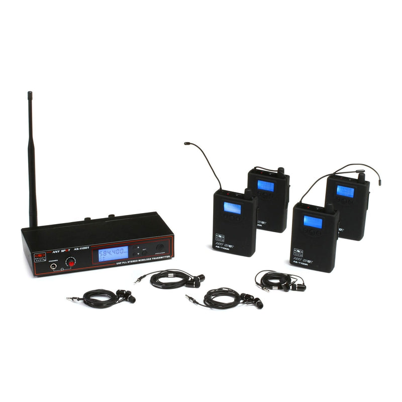 Galaxy Audio Wireless In-Ear Band Pack Stage Monitoring System - AS-1100-4P2