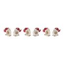 Terra Cotta Bird with Santa Hat Figurine (Set of 6)