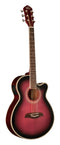 Oscar Schmidt Cutaway Folk Acoustic Electric Guitar - Flame Trans Purple