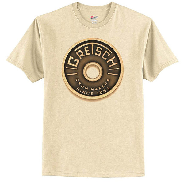 Gretsch Drums T-shirt Beige Roundbadge Logo - Large