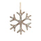 Wooden Snowflake Ornament with White Washed Finish (Set of 12)