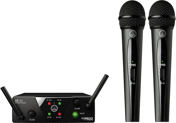 AKG WMS40 Mini Dual Vocal Microphone Set Band-US25-A/C - 3350X00050