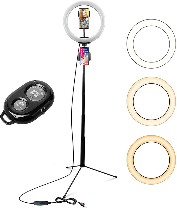 IDANCE 7-in-1 Media Station with Bluetooth Remote & 10" LED Ring Light - MS1803