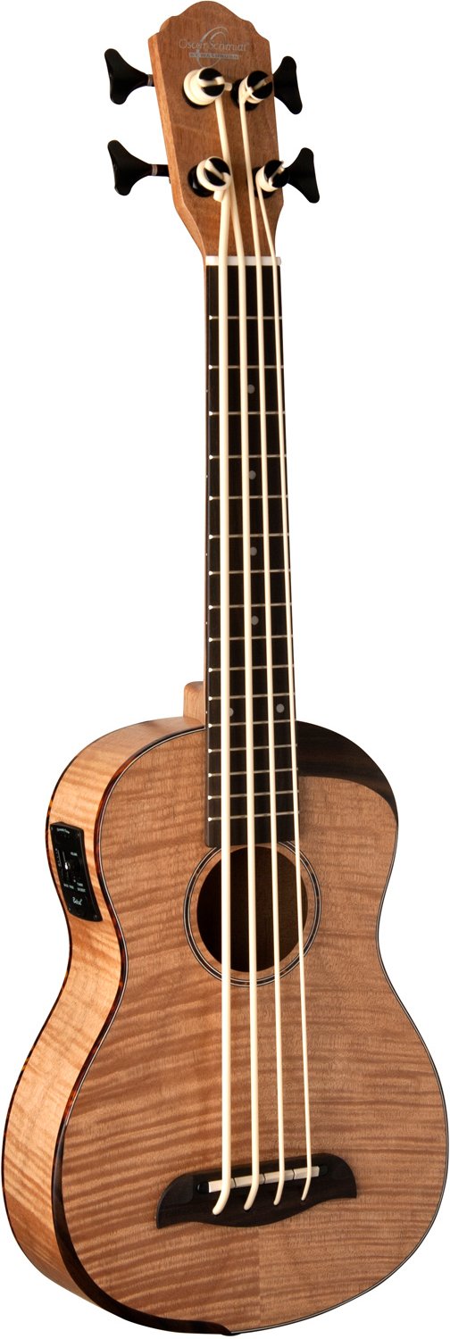 Oscar Schmidt Acoustic Electric Ukulele Bass with Gigbag - Flame Maple - OUB800K