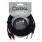 Cordial Cables 20' Unbalanced Twin Cable - 1/4" Mono to RCA - Black - CFU6PC