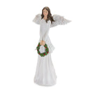 Winter Angel Figurine with Bird and Wreath Accent (Set of 2)