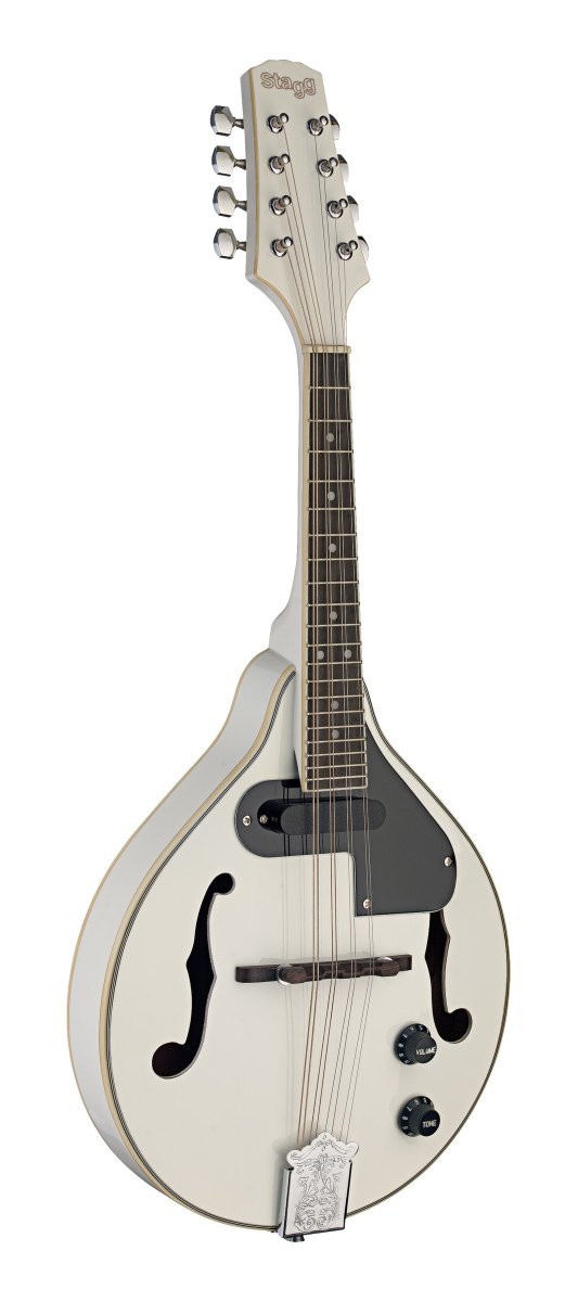 Stagg Acoustic Electric Bluegrass Mandolin - White - M50 E WH