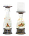 LED Snow Globe Candle Holder Pillar with Cardinal Birds (Set of 2)