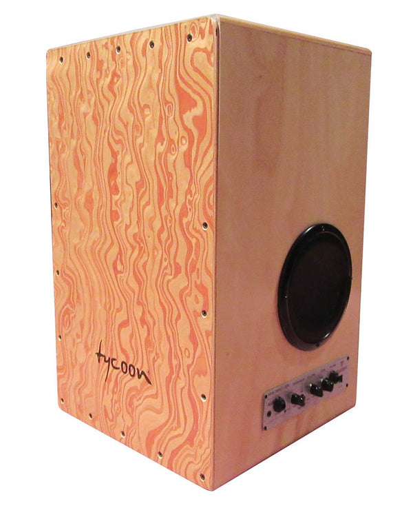 Tycoon 29 Series Gig Box Cajon Siam Oak w/ Hand Painted Front Plate - TKWPC-29