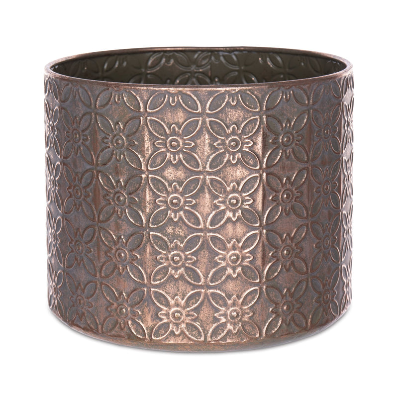 Ornate Geometric Metal Planter (Set of 4)